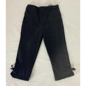 Vintage 1990s Ange Tattoo Capri Pants Tie Detailing Black - Girls Size 6X